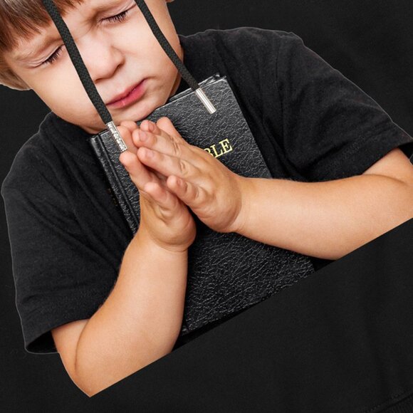 Black Hooded Sweatshirt With Praying Boy Print Acme De La Vie - Picture 8 of 8